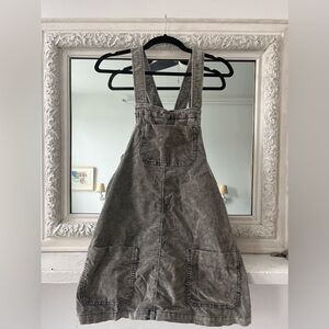 Urban Outfitters size large green corduroy pinafore jumper overall dress